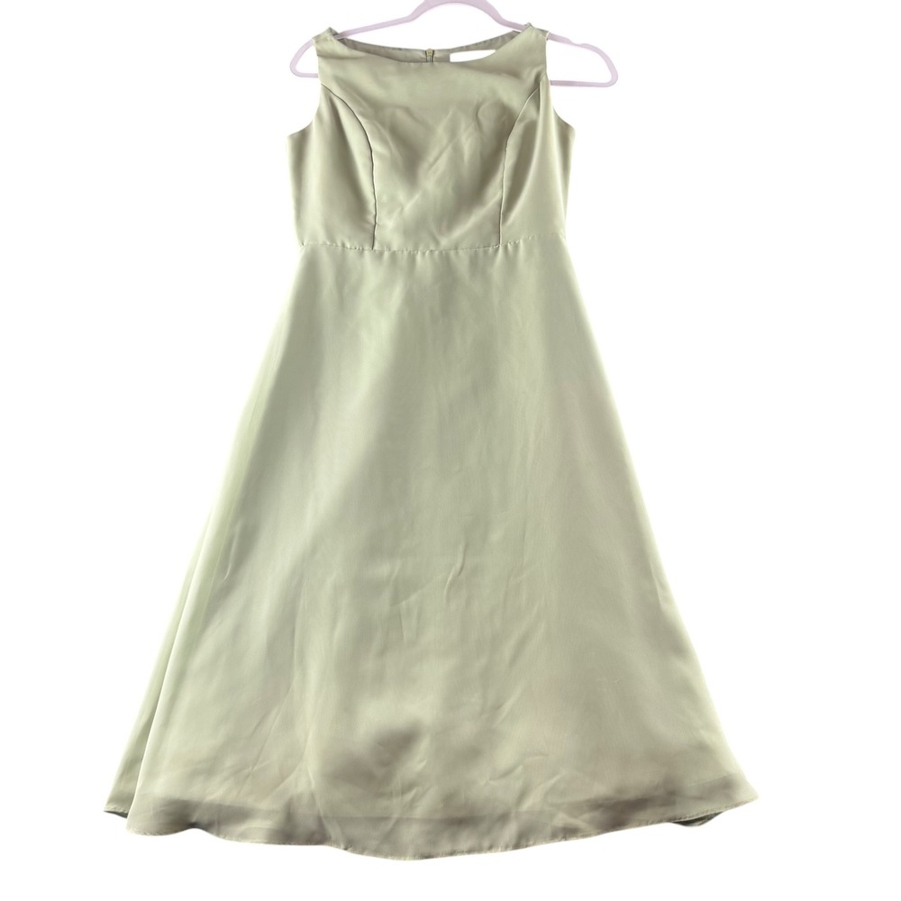 Impression‎ Sage Green Sleeveless A-Line Formal Bridesmaid Dress Size 4 Gown